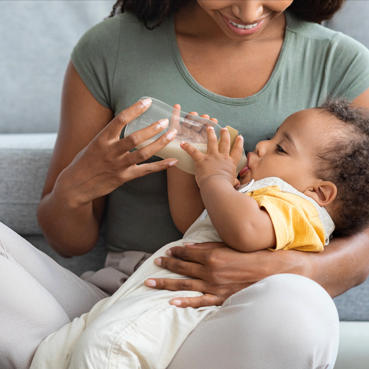 Wide-Neck Glass Baby Bottle